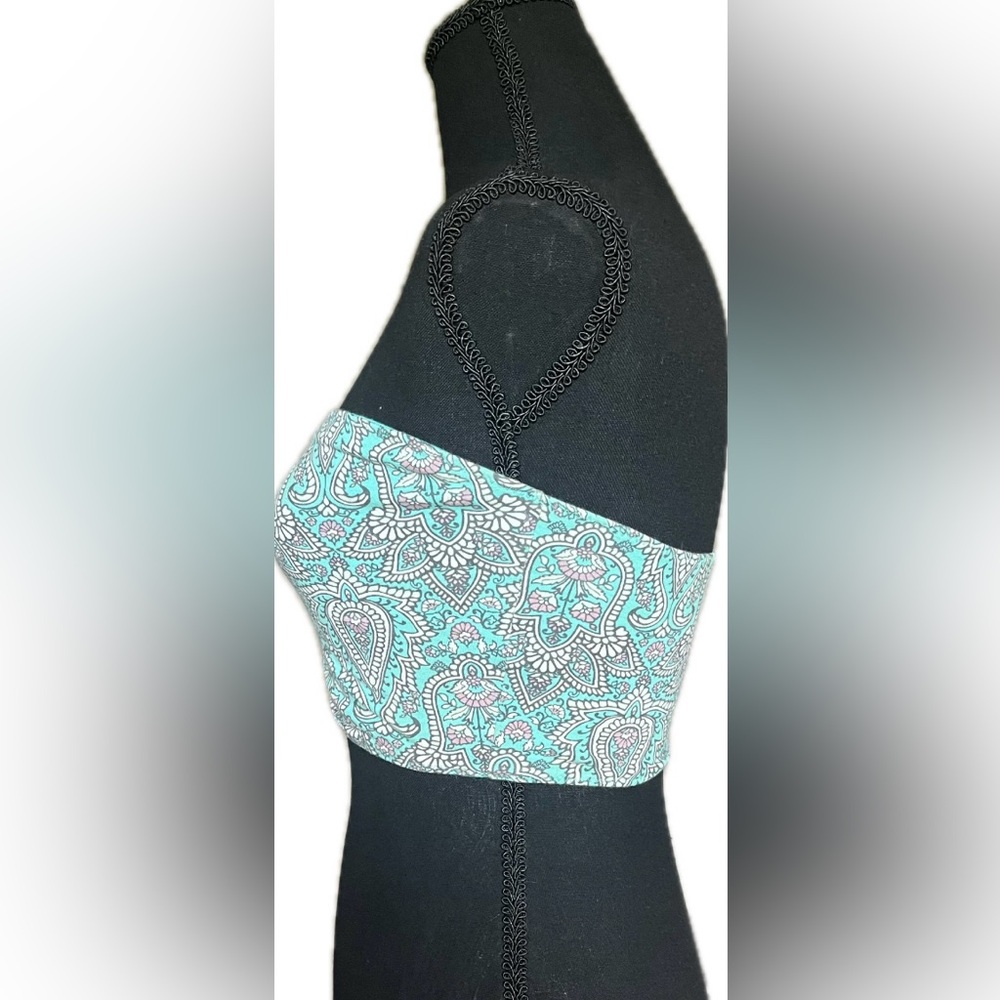 Strapless Reversible Paisley/Teal Tube Top. Women’s size S/M - Picture 3 of 8